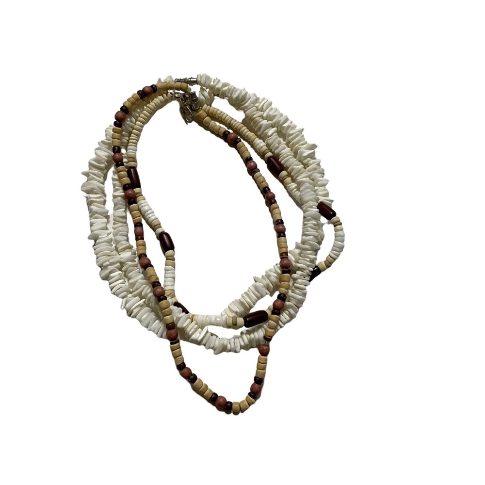 Y2K 2000’s Millennium Shell Souvenir Tropical Vacation Necklaces Set of 4